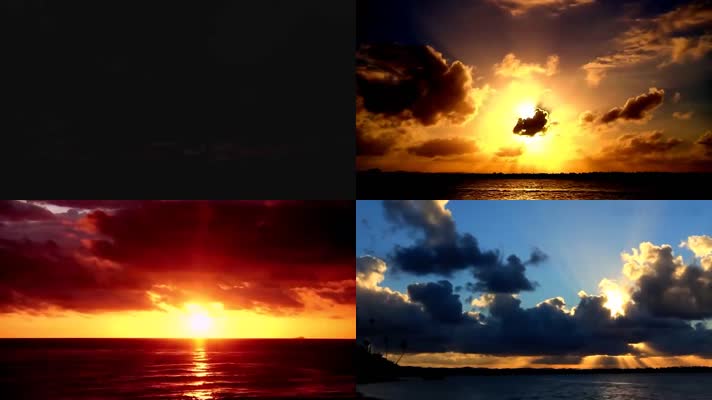 时间流逝的视频海洋日出日落1080p