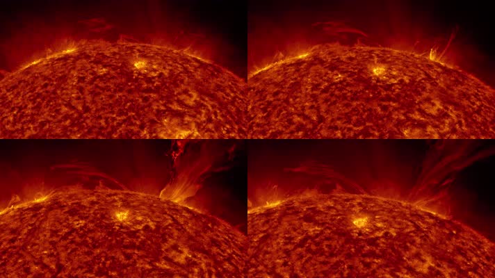 4k太阳能爆炸燃烧太阳黑子耀斑紫外辐射