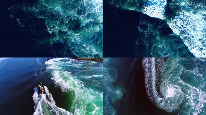 蔚蓝大海海浪翻滚高清实拍视频素材