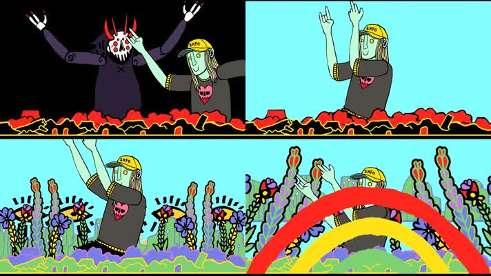 迷幻嘻哈HIGH摇头动感节奏人物