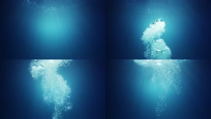 海底阳光 蓝色海底 水底 
