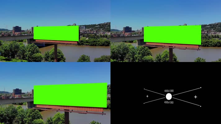 城市广告牌绿屏