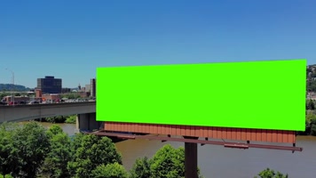 城市广告牌绿屏