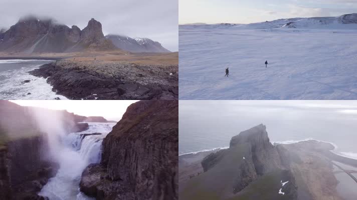 4k航拍冰岛绝美自然风光