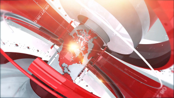 震撼红色三维地球晚间新闻报道电视栏目包装