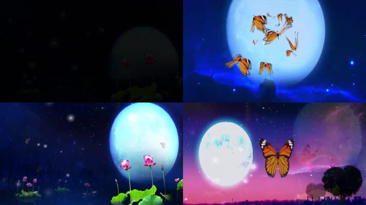 荷塘月色歌曲配乐成品唯美浪漫舞台背景