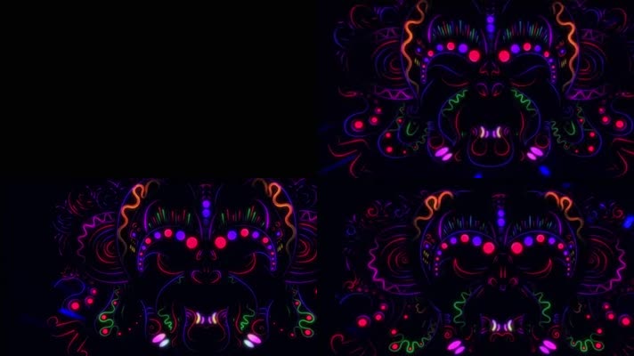 脸谱花脸led光线效果舞台动态背景4K超高清