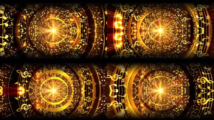 金色奢华音符隧道背景