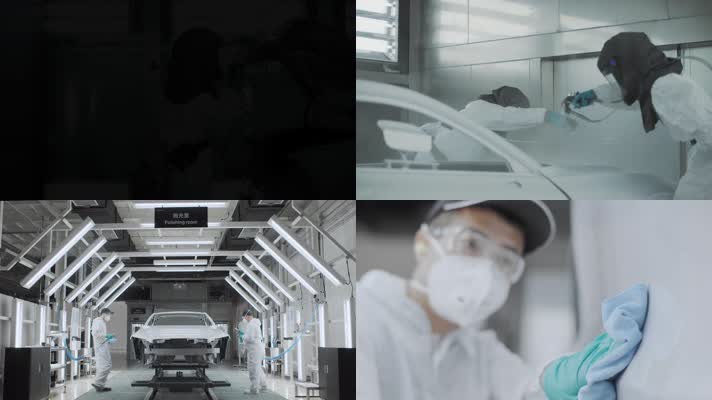 4k沃尔沃汽车中国工厂汽车喷漆车间工艺过程