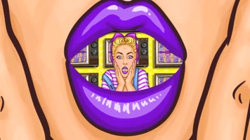 酒吧时尚复古美女嘴巴