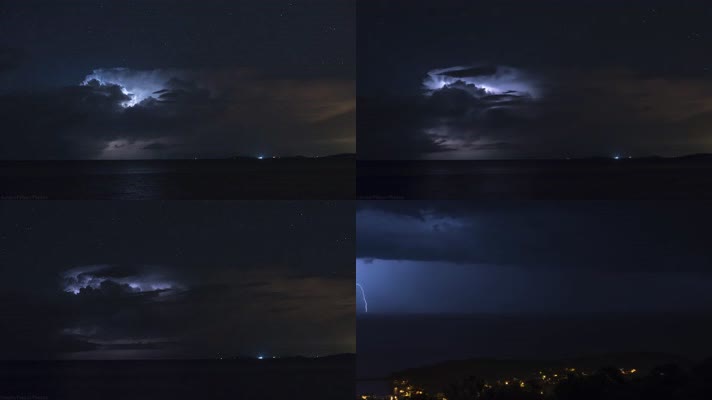 4k阴雨天气下的闪电高速摄影实拍素材