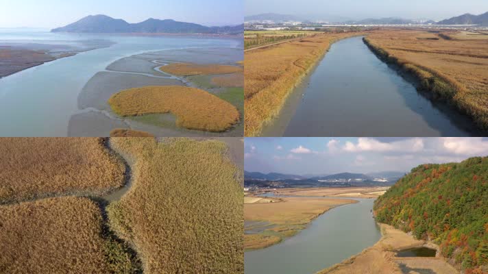 4k航拍大美中国山川自然生态湿地自然保护