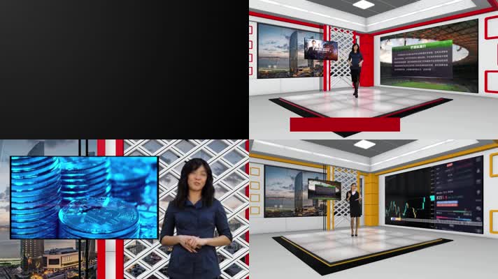 3D大屏幕虚拟场景新闻直播间演播室