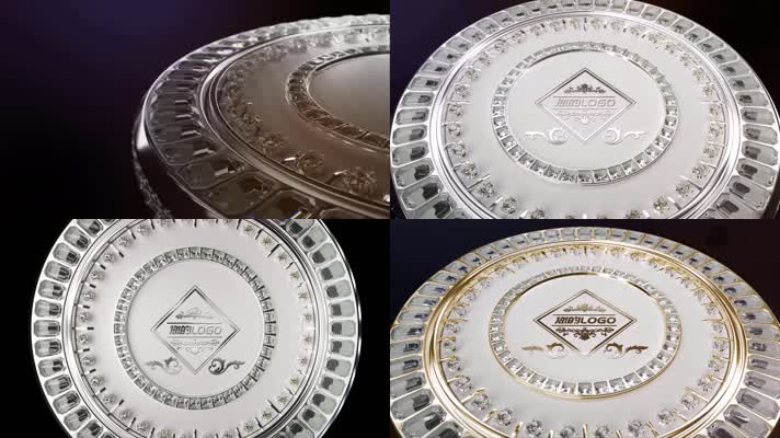 高贵典雅奢华钻石珠宝金银质感LOGO标志片头
