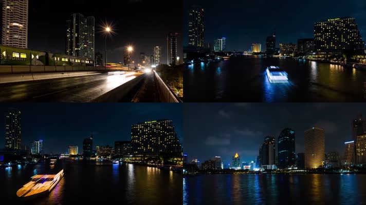 繁華城市夜景延時拍攝視頻素材