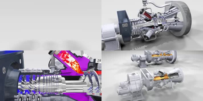 燃气轮机工作原理三维模拟动画
