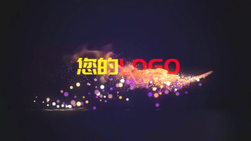 炫酷简约彩色颗粒飞舞划过标志LOGO片头