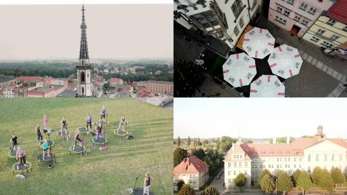4k航拍波兰南部城市与自然