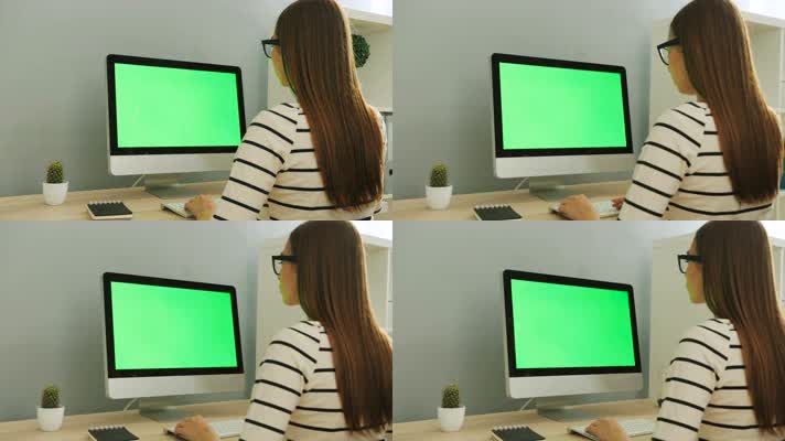 笔记本电脑 绿屏幕可抠像 键盘  