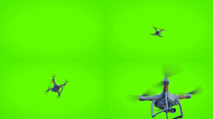 4K无人机航拍器降落绿屏合成