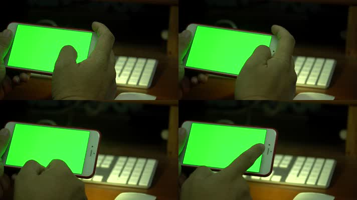 点击手机绿屏 操作智能手机  
