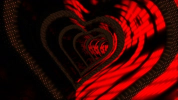 闪烁金色心形隧道穿梭