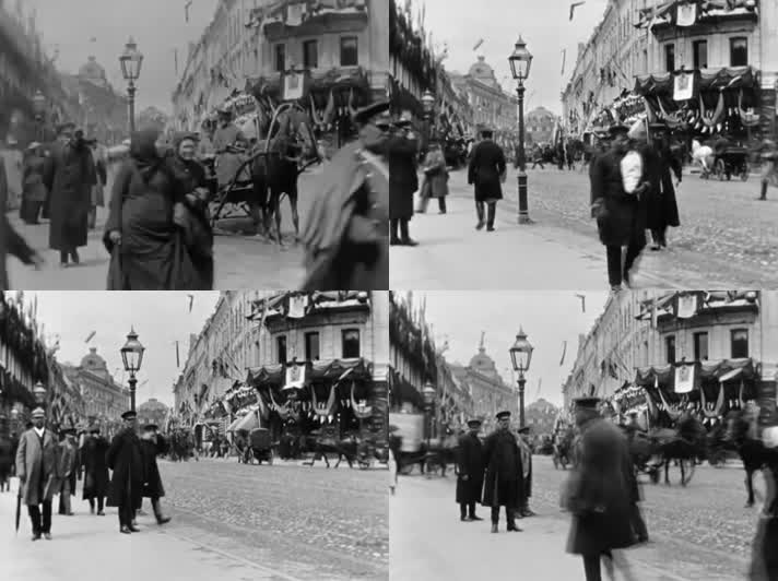1896年5月-俄罗斯莫斯科的一条老街