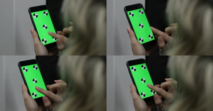 点击手机绿屏 操作智能手机 