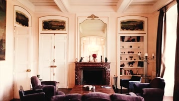 4k绝美秋天树林城堡阳光