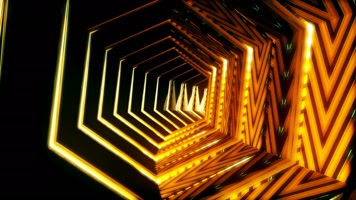 动感金色图形隧道穿梭