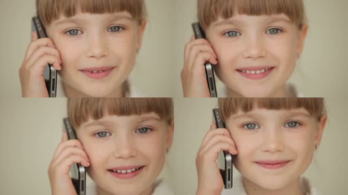 小女孩打电话玩手机