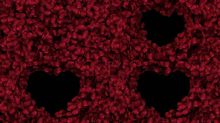 【带通道】玫瑰花瓣心形背景框
