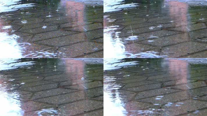 路面雨水下雨素材