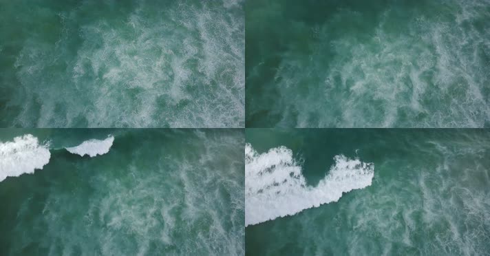 4K海浪海面俯视航拍