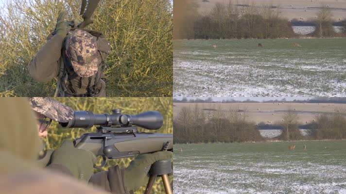 4K瞄准打猎开枪射击瞬间