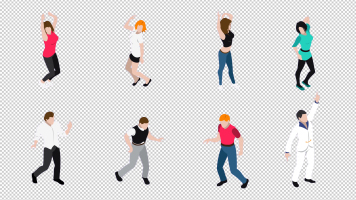 MG带通道卡通人物动画舞蹈演员跳舞蹦迪