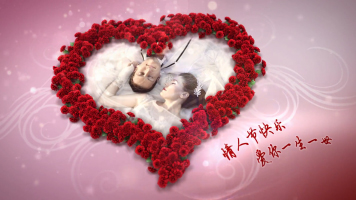 七夕情人节浪漫爱情玫瑰绽放桃心婚礼动画 七夕情人节浪漫爱情玫瑰绽放桃心婚礼动画