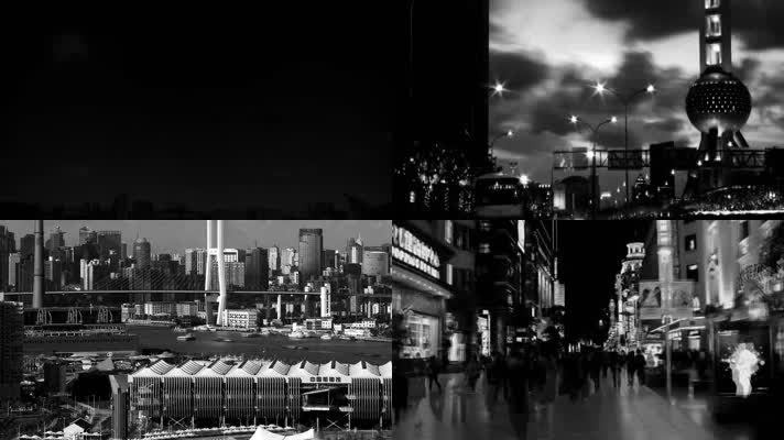 黑白艺术城市之美延时拍摄城市宣传
