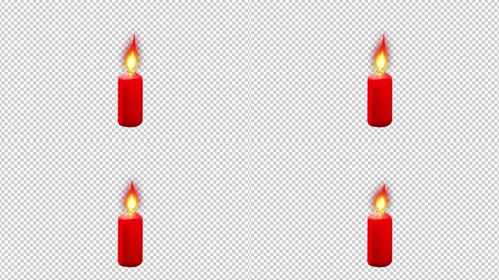 【带通道】红色蜡烛燃烧