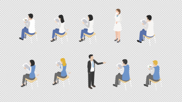 MG动漫卡通人物学校学生大学课堂听课上课