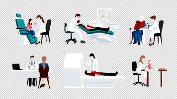 MG带通道卡通人物医疗牙科手术急诊场景