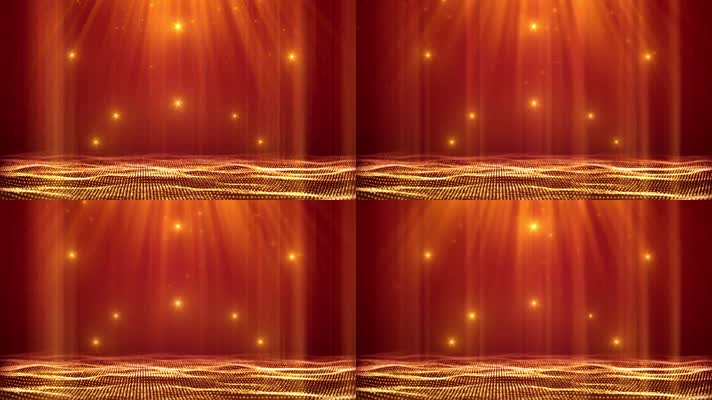 红底金色光效舞台背景循环