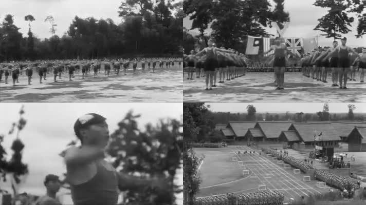 30年代40年代-军营运动会-黑白影像