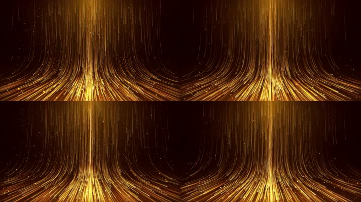 金色粒子光线大气舞台背景循环