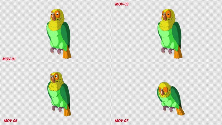 带通道MG卡通动漫卡通黄鹦鹉少儿节目动画