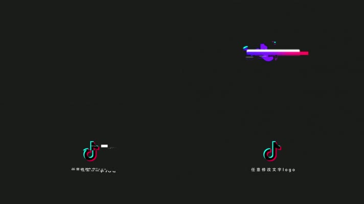 4K抖音效果失真科技感logo演绎