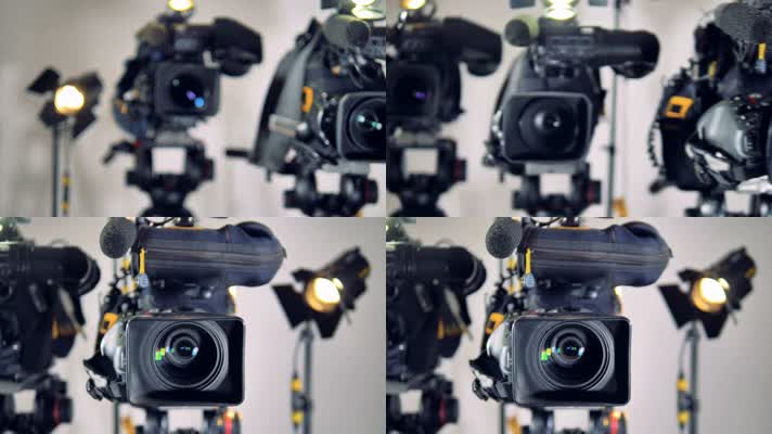 4K超清摄影棚录制节目摄像机器材特写平移