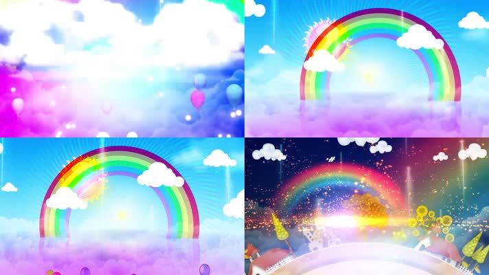 彩虹的约定六一儿童节LED舞台背景