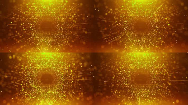金色旋转粒子光线背景循环