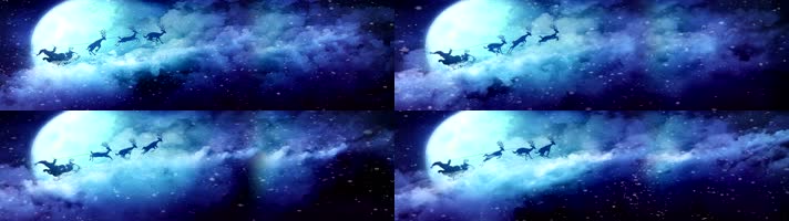 二通道圣诞老人和麋鹿